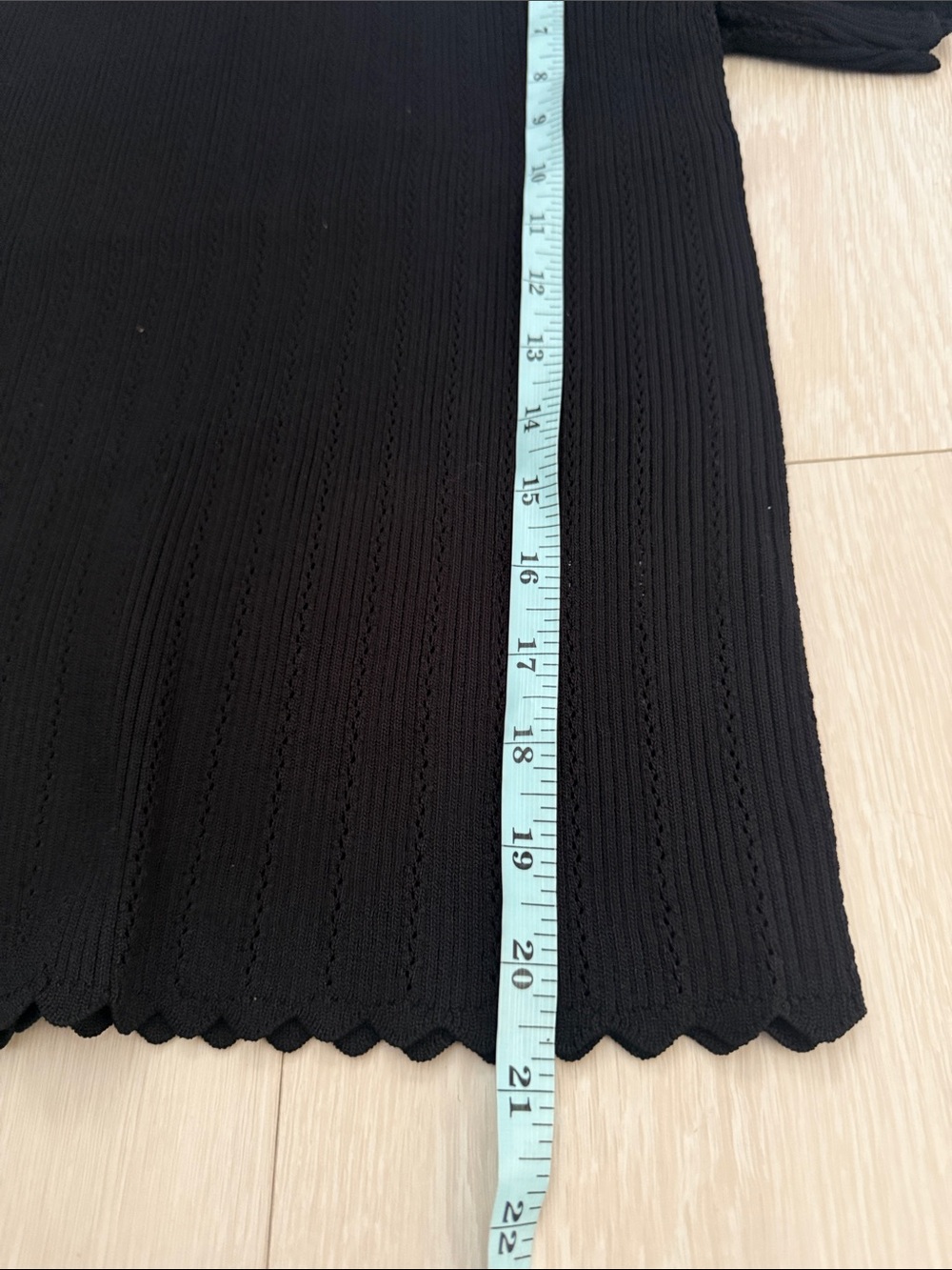 Ted Baker Rich Black Summer Soirée Ribbed Short Sleeve Scallop Pointelle Edge To - Picture 7 of 9
